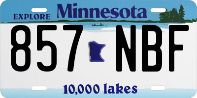 MN license plate 857NBF