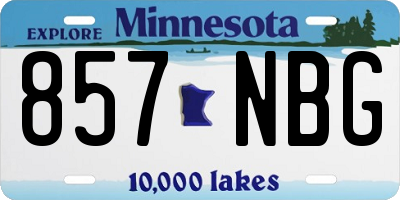 MN license plate 857NBG