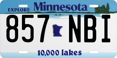 MN license plate 857NBI