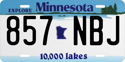 MN license plate 857NBJ