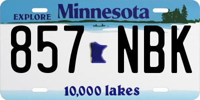 MN license plate 857NBK
