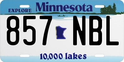 MN license plate 857NBL