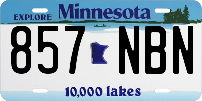 MN license plate 857NBN