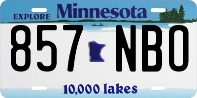 MN license plate 857NBO