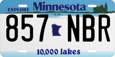 MN license plate 857NBR
