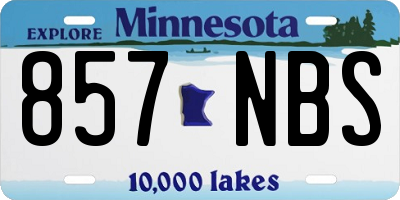MN license plate 857NBS