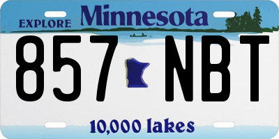 MN license plate 857NBT