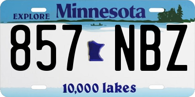 MN license plate 857NBZ