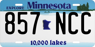 MN license plate 857NCC