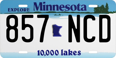 MN license plate 857NCD