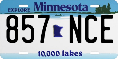 MN license plate 857NCE