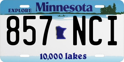 MN license plate 857NCI