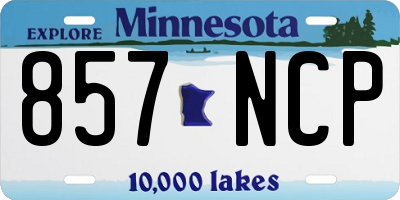 MN license plate 857NCP