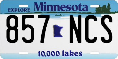 MN license plate 857NCS