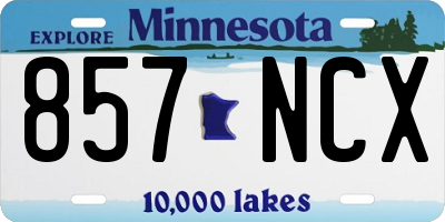 MN license plate 857NCX
