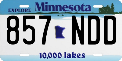 MN license plate 857NDD