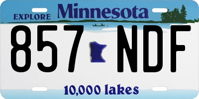 MN license plate 857NDF