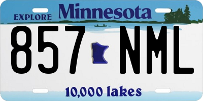 MN license plate 857NML