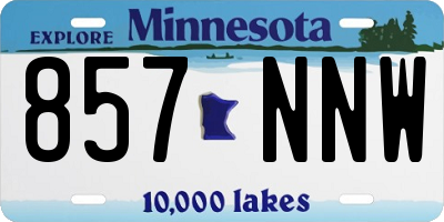 MN license plate 857NNW