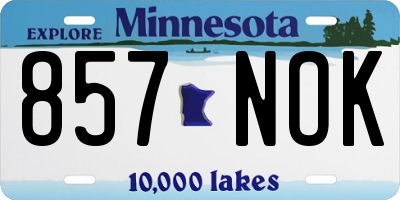 MN license plate 857NOK