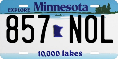MN license plate 857NOL