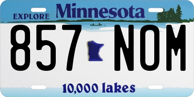 MN license plate 857NOM