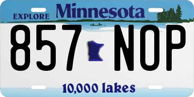 MN license plate 857NOP