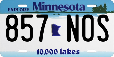 MN license plate 857NOS