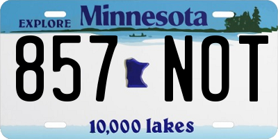 MN license plate 857NOT