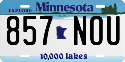 MN license plate 857NOU