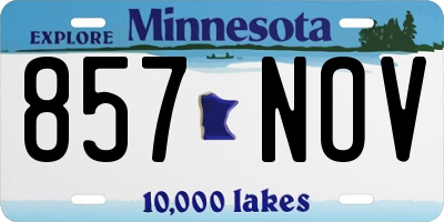 MN license plate 857NOV