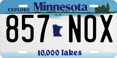 MN license plate 857NOX