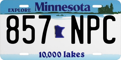 MN license plate 857NPC