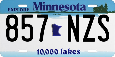 MN license plate 857NZS