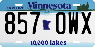 MN license plate 857OWX
