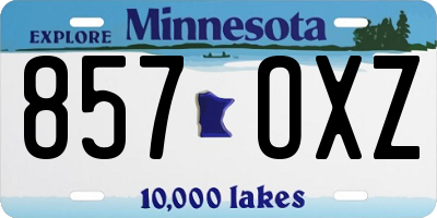 MN license plate 857OXZ