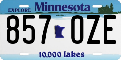 MN license plate 857OZE