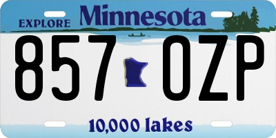 MN license plate 857OZP