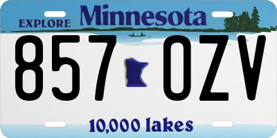 MN license plate 857OZV