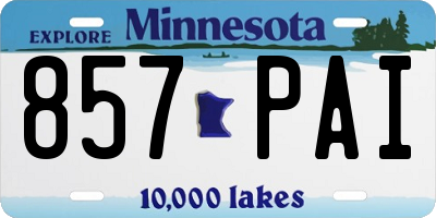 MN license plate 857PAI