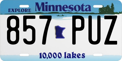 MN license plate 857PUZ