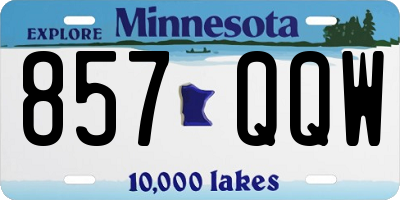 MN license plate 857QQW