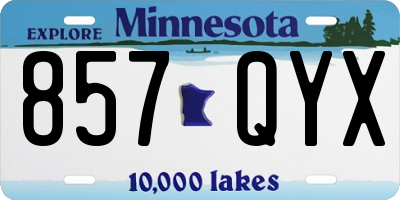 MN license plate 857QYX