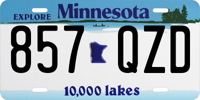 MN license plate 857QZD