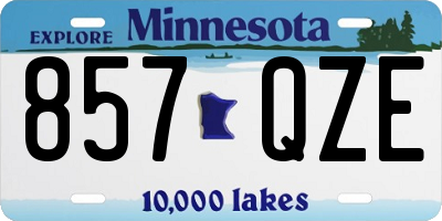 MN license plate 857QZE