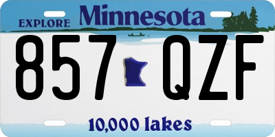 MN license plate 857QZF