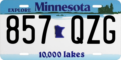 MN license plate 857QZG