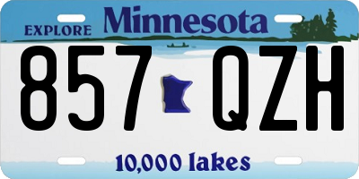 MN license plate 857QZH