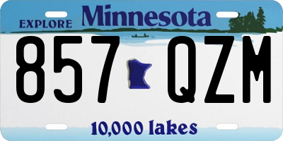 MN license plate 857QZM