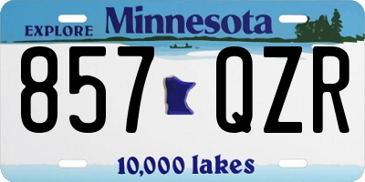 MN license plate 857QZR